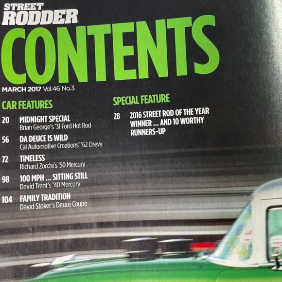 Street Rodder Magazine March 2017 u Vol 46  No 3 Car Restoration Tips Tricks Tec - Picture 4 of 8